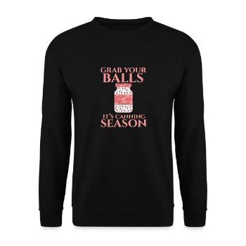 Grab Your Balls It's Canning Season Preserver - Unisex Sweatshirt - black - Front - Alina (178cm) & Michal (187cm)