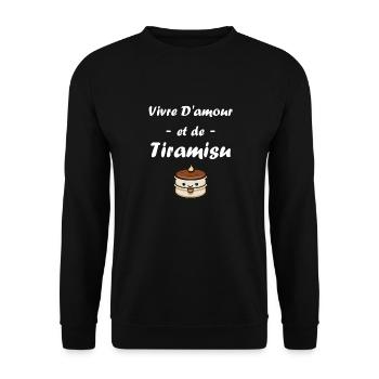 Humour tiramisu - Sweat-shirt Unisexe - noir - Devant - Alina (178cm) & Michal (187cm)