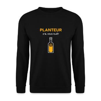 Humour punch planteur - Sweat-shirt Unisexe - noir - Devant - Alina (178cm) & Michal (187cm)