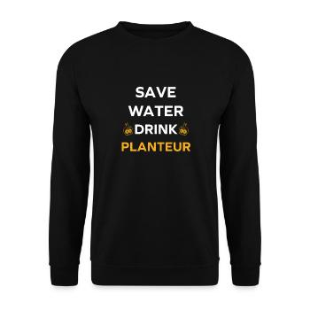 Humour punch planteur - Sweat-shirt Unisexe - noir - Devant - Alina (178cm) & Michal (187cm)