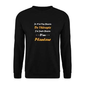 Humour punch planteur - Sweat-shirt Unisexe - noir - Devant - Alina (178cm) & Michal (187cm)