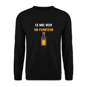 Humour punch planteur - Sweat-shirt Unisexe - noir - Devant - Alina (178cm) & Michal (187cm)