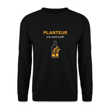 Humour punch planteur - Sweat-shirt Unisexe - noir - Devant - Alina (178cm) & Michal (187cm)