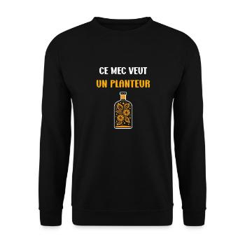 Humour punch planteur - Sweat-shirt Unisexe - noir - Devant - Alina (178cm) & Michal (187cm)