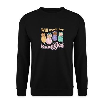 Infirmière Bébé Maternité Infirmière - Sweat-shirt Unisexe - noir - Devant - Alina (178cm) & Michal (187cm)