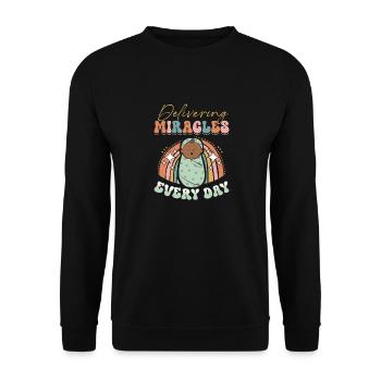 Infirmière Bébé Maternité Infirmière - Sweat-shirt Unisexe - noir - Devant - Alina (178cm) & Michal (187cm)