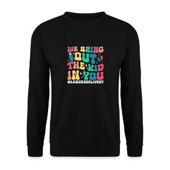 Infirmière Bébé Maternité Infirmière - Sweat-shirt Unisexe - noir - Devant - Alina (178cm) & Michal (187cm)