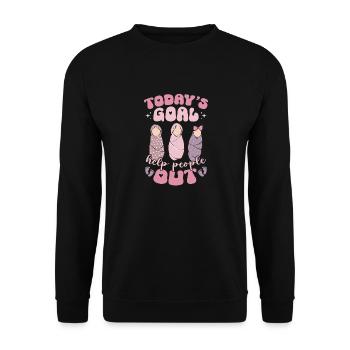 Infirmière Bébé Maternité Infirmière - Sweat-shirt Unisexe - noir - Devant - Alina (178cm) & Michal (187cm)