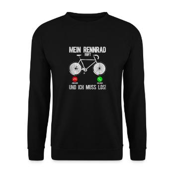 Mein Rennrad ruft und ich muss los - Unisex Pullover - Schwarz - Vorne - Alina (178cm) & Michal (187cm)