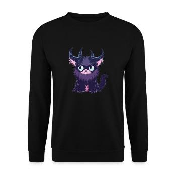 Goth Pastel mignon effrayant Kawaii Krampus chat - Sweat-shirt Unisexe - noir - Devant - Alina (178cm) & Michal (187cm)