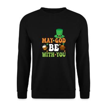 May God Be With You St. Patrick's Day - Unisex Sweatshirt - black - Front - Alina (178cm) & Michal (187cm)