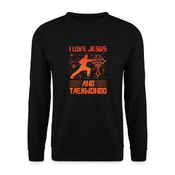 I love Jesus and Taekwondo - Unisex Sweatshirt - black - Front - Alina (178cm) & Michal (187cm)