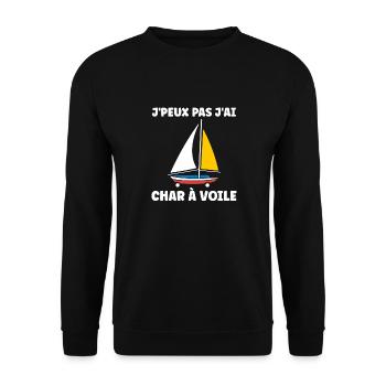 Humour Char à voile - Sweat-shirt Unisexe - noir - Devant - Alina (178cm) & Michal (187cm)