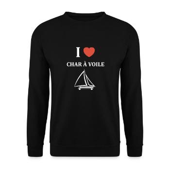Humour Char à voile - Sweat-shirt Unisexe - noir - Devant - Alina (178cm) & Michal (187cm)