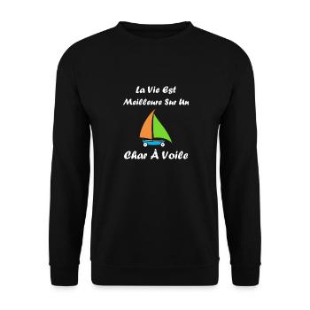 Humour Char à voile - Sweat-shirt Unisexe - noir - Devant - Alina (178cm) & Michal (187cm)