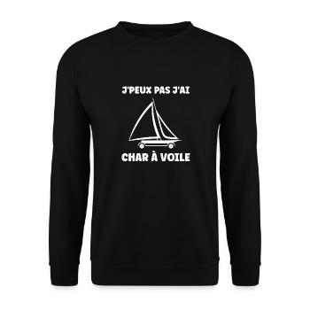 Humour Char à voile - Sweat-shirt Unisexe - noir - Devant - Alina (178cm) & Michal (187cm)