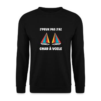 Humour Char à voile - Sweat-shirt Unisexe - noir - Devant - Alina (178cm) & Michal (187cm)