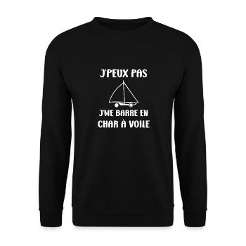 Humour Char à voile - Sweat-shirt Unisexe - noir - Devant - Alina (178cm) & Michal (187cm)