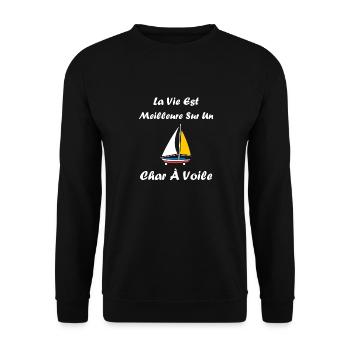 Humour Char à voile - Sweat-shirt Unisexe - noir - Devant - Alina (178cm) & Michal (187cm)