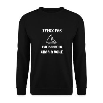 Humour Char à voile - Sweat-shirt Unisexe - noir - Devant - Alina (178cm) & Michal (187cm)