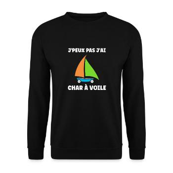 Humour Char à voile - Sweat-shirt Unisexe - noir - Devant - Alina (178cm) & Michal (187cm)