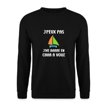 Humour Char à voile - Sweat-shirt Unisexe - noir - Devant - Alina (178cm) & Michal (187cm)