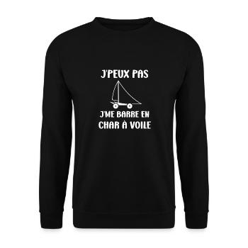 Humour Char à voile - Sweat-shirt Unisexe - noir - Devant - Alina (178cm) & Michal (187cm)