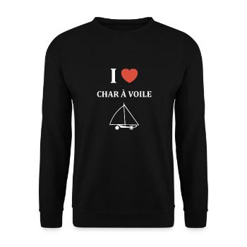 Humour Char à voile - Sweat-shirt Unisexe - noir - Devant - Alina (178cm) & Michal (187cm)