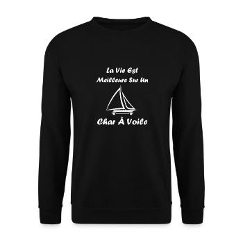 Humour Char à voile - Sweat-shirt Unisexe - noir - Devant - Alina (178cm) & Michal (187cm)