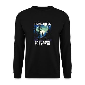 Lustiges Wander T für Naturliebhaber als - Unisex Pullover - Schwarz - Vorne - Alina (178cm) & Michal (187cm)