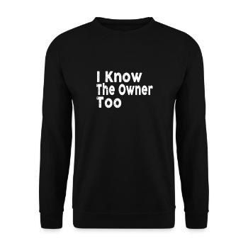 Vintage Know The Owner Too Club Bar Bartender - Unisex Sweatshirt - black - Front - Alina (178cm) & Michal (187cm)