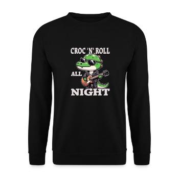 Krokodil Gitarren-Musikliebhaber - Unisex Pullover - Schwarz - Vorne - Alina (178cm) & Michal (187cm)