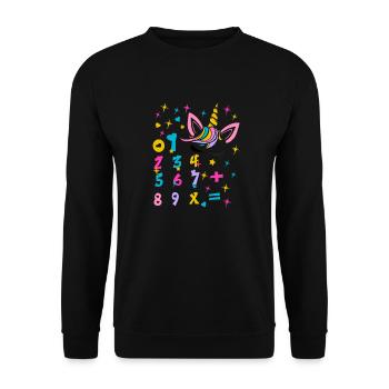 Numbers Day 2025 Math Dog Number Day Kids Gift - Unisex Sweatshirt - black - Front - Alina (178cm) & Michal (187cm)