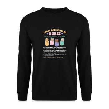 Infirmière Bébé Maternité Infirmière - Sweat-shirt Unisexe - noir - Devant - Alina (178cm) & Michal (187cm)