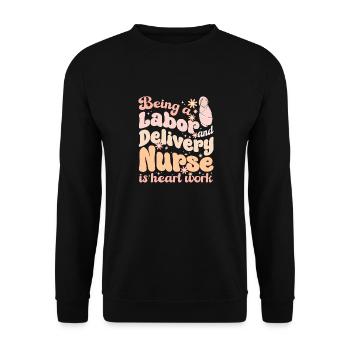 Infirmière Bébé Maternité Infirmière - Sweat-shirt Unisexe - noir - Devant - Alina (178cm) & Michal (187cm)