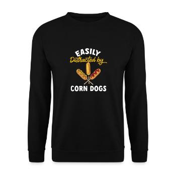 Corn Dog Corndog - Unisex Sweatshirt - black - Front - Alina (178cm) & Michal (187cm)
