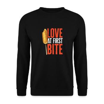 Corn Dog Corndog - Unisex Sweatshirt - black - Front - Alina (178cm) & Michal (187cm)