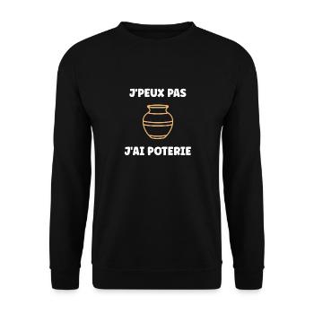 Poterie - Sweat-shirt Unisexe - noir - Devant - Alina (178cm) & Michal (187cm)