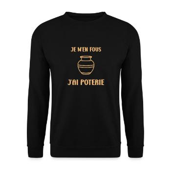 Poterie - Sweat-shirt Unisexe - noir - Devant - Alina (178cm) & Michal (187cm)