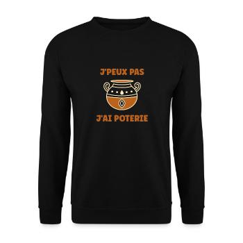 Poterie - Sweat-shirt Unisexe - noir - Devant - Alina (178cm) & Michal (187cm)