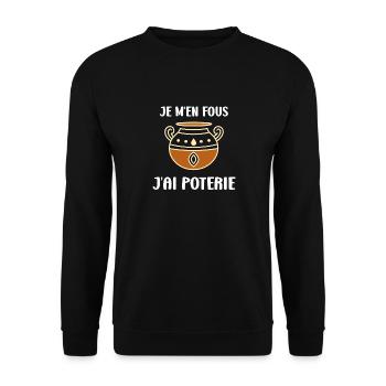 Poterie - Sweat-shirt Unisexe - noir - Devant - Alina (178cm) & Michal (187cm)