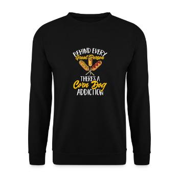 Corn Dog Corndog - Unisex Sweatshirt - black - Front - Alina (178cm) & Michal (187cm)