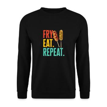 Corn Dog Corndog - Unisex Sweatshirt - black - Front - Alina (178cm) & Michal (187cm)