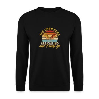 Corn Dog Corndog - Unisex Sweatshirt - black - Front - Alina (178cm) & Michal (187cm)