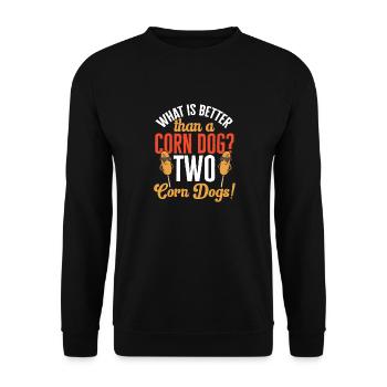Corn Dog Corndog - Unisex Sweatshirt - black - Front - Alina (178cm) & Michal (187cm)