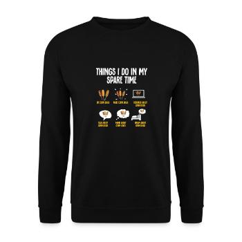 Corn Dog Corndog - Unisex Sweatshirt - black - Front - Alina (178cm) & Michal (187cm)