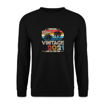 2021 Original 2021 Vintage Vintage Retro anniversa - Unisex Sweatshirt - black - Front - Alina (178cm) & Michal (187cm)