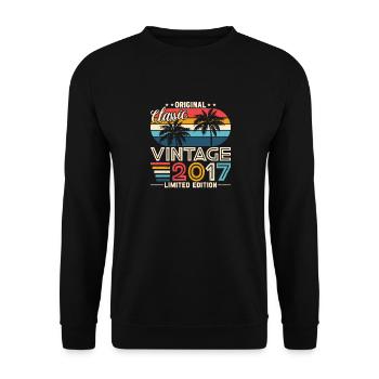 Jahrgang 2017 - 2017 - Fantastisch seit 2017 - Unisex Pullover - Schwarz - Vorne - Alina (178cm) & Michal (187cm)