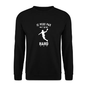 Je Peux Pas J'ai Hand handball Joueur Handballeur - Sweat-shirt Unisexe - noir - Devant - Alina (178cm) & Michal (187cm)