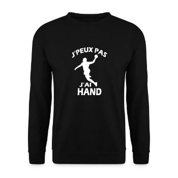 Je Peux Pas J'ai Hand handball Joueur Handballeur - Sweat-shirt Unisexe - noir - Devant - Alina (178cm) & Michal (187cm)